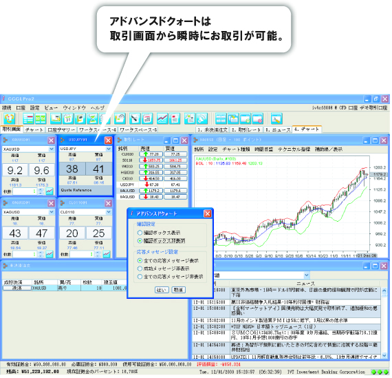 アドバンスドクォートでワンクリック注文可能！